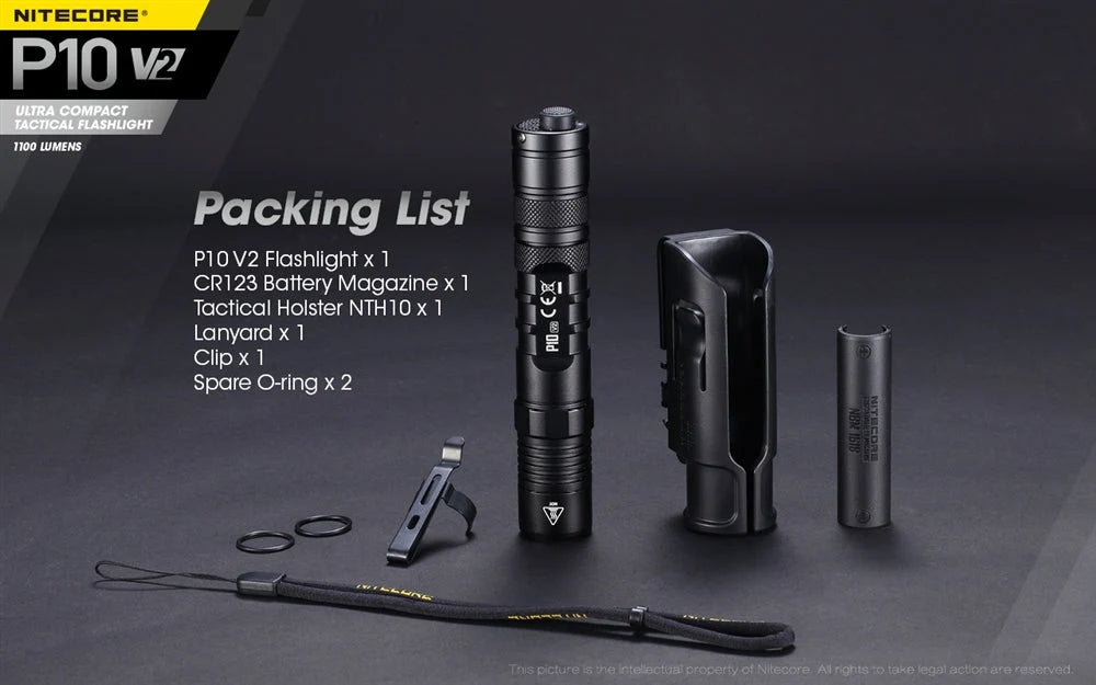 NITECORE P10 V2 Tactical LED Flashlight | 1,100 Lumens