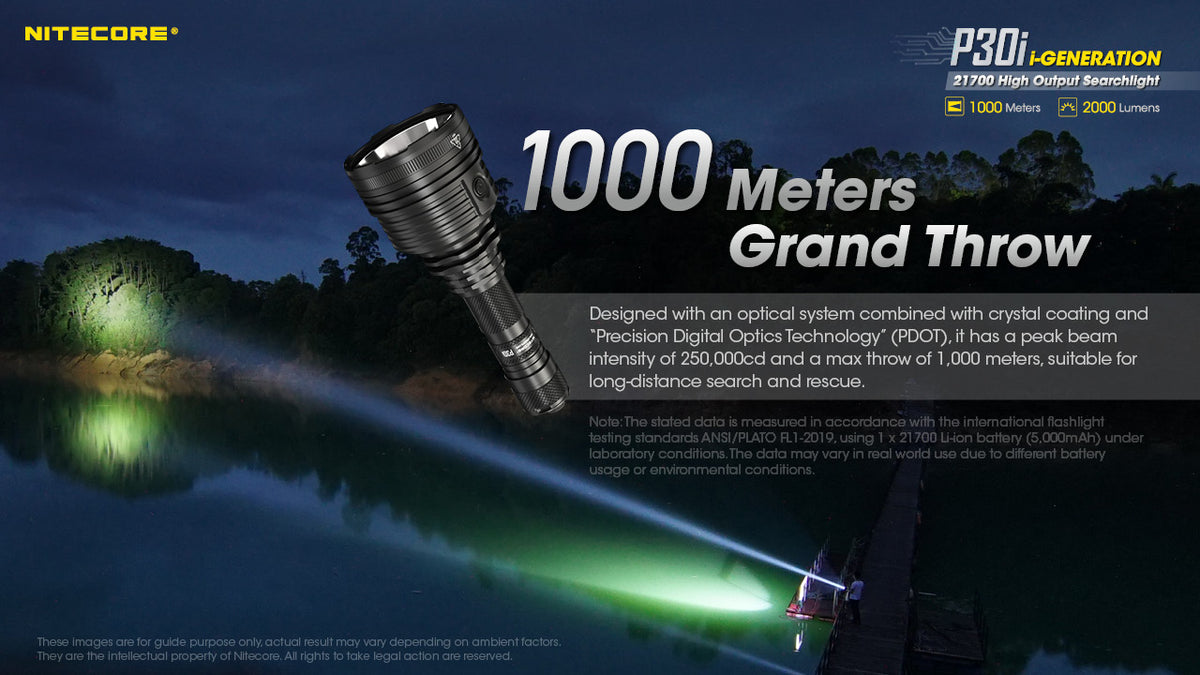 NITECORE P30i Long-Range Searchlight | 2000 Lumens, 1000 m
