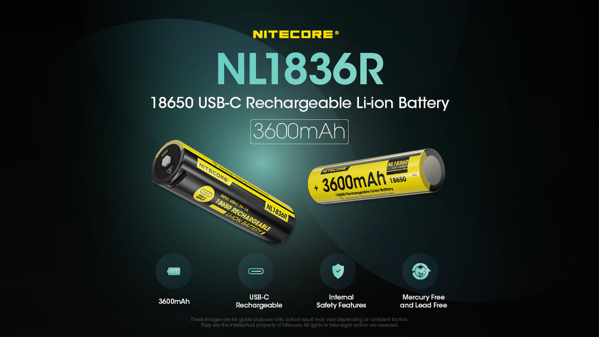 NL1836R - 18650 USB-C Rechargeable Li-ion Battery
