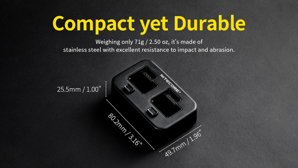 NITECORE PLC500 USB-C Dual-Slot Charger for PLB500