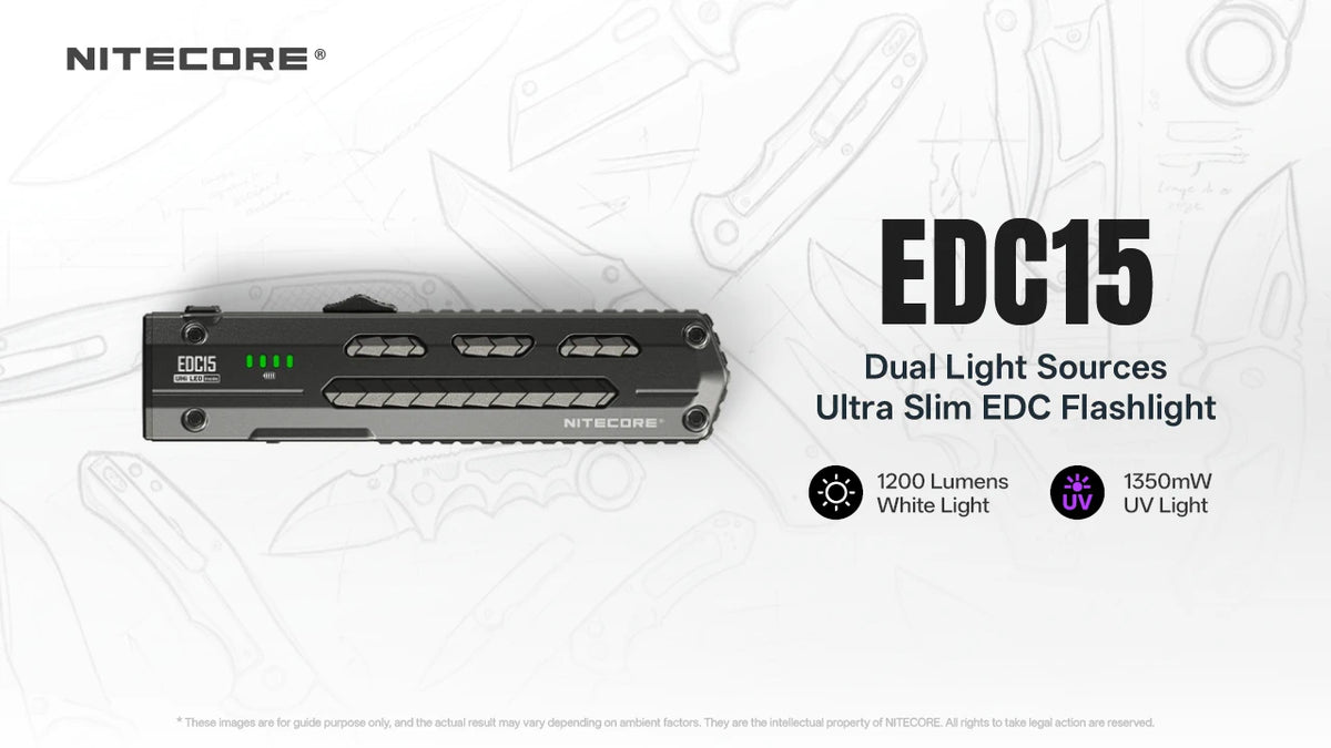 NITECORE EDC15 White & UV Flashlight | 1,200 Lumens