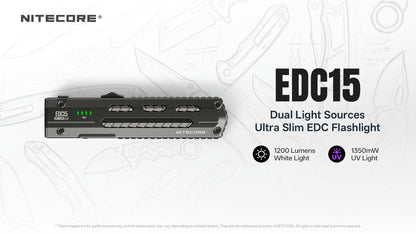 NITECORE EDC15 White & UV Flashlight | 1,200 Lumens