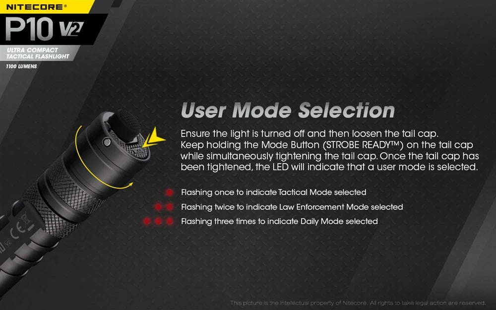 NITECORE P10 V2 Tactical LED Flashlight | 1,100 Lumens